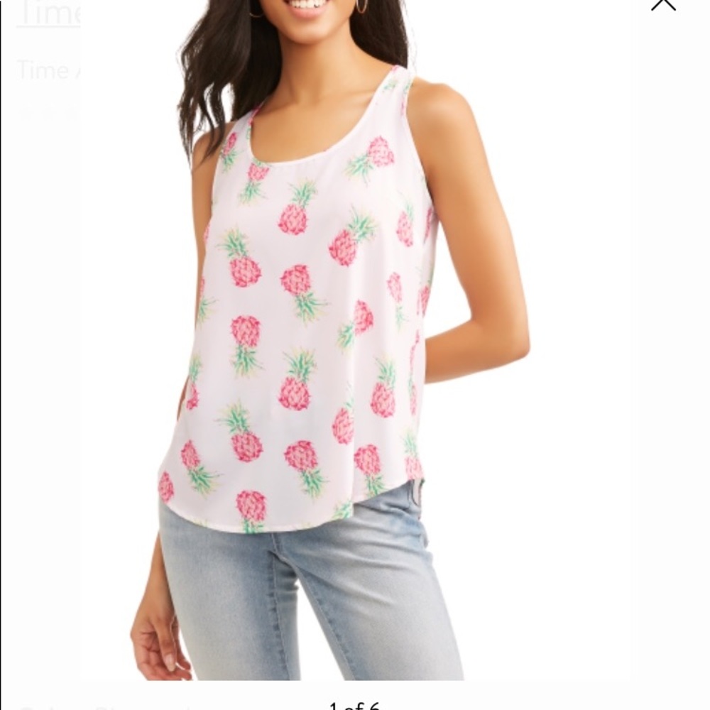 Pink & White Pineapple Tank